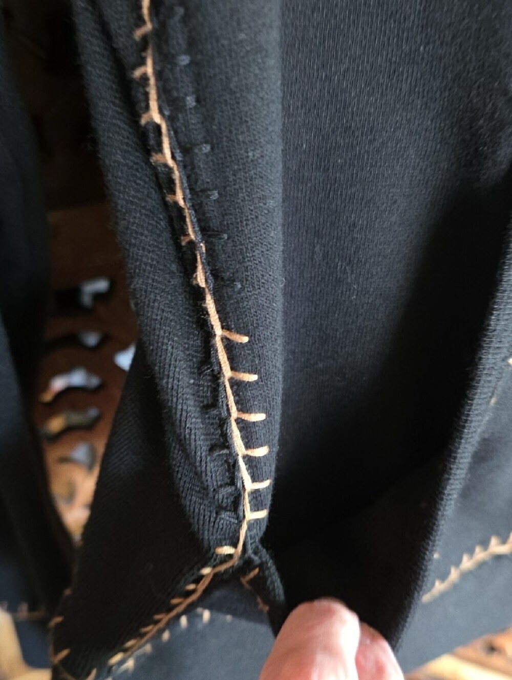 Black Boho Jacket with Red Floral Embroidery - Picture 4 of 8
